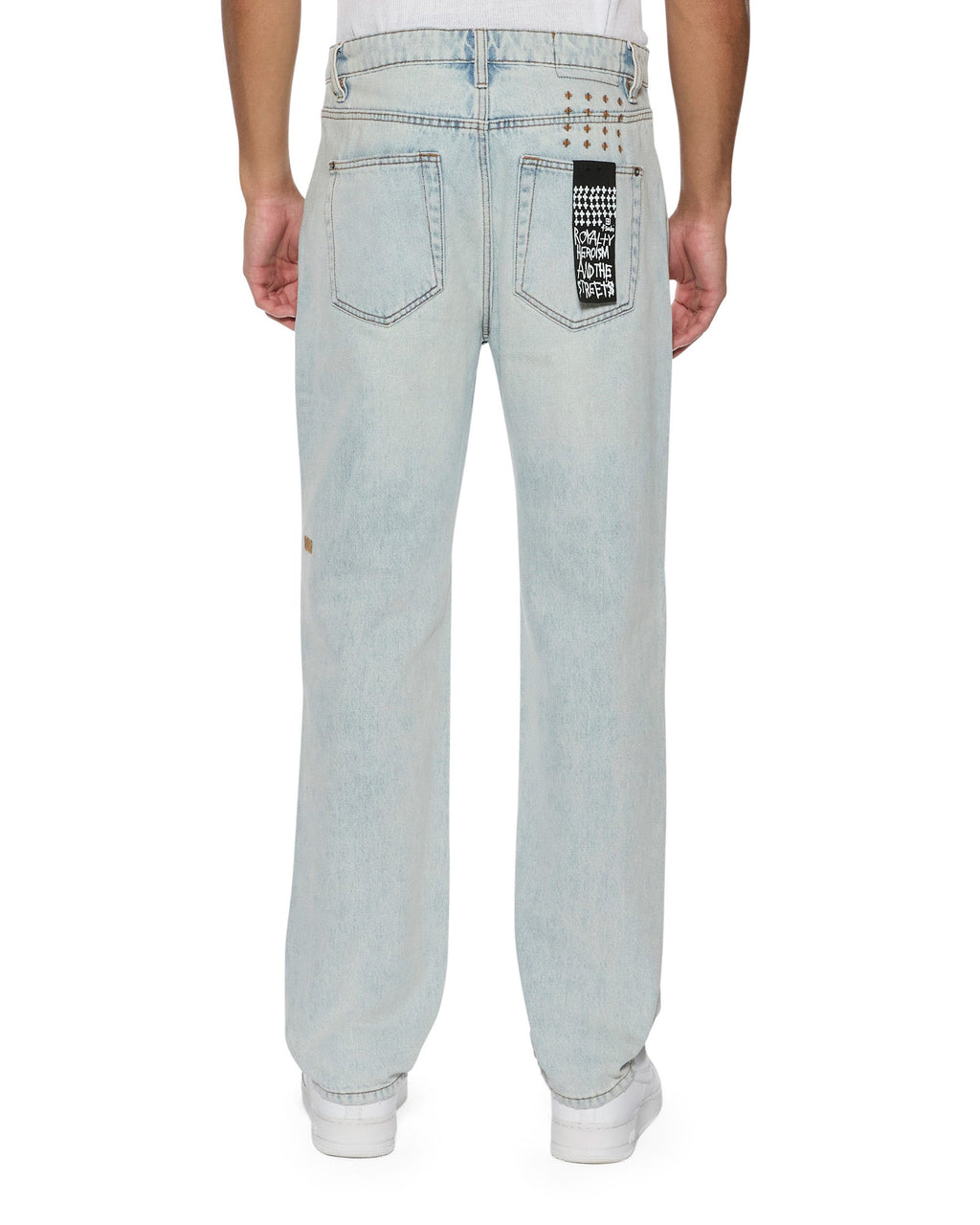 Mens Hazlow Frost Blue Straight Denim Jeans - Denim