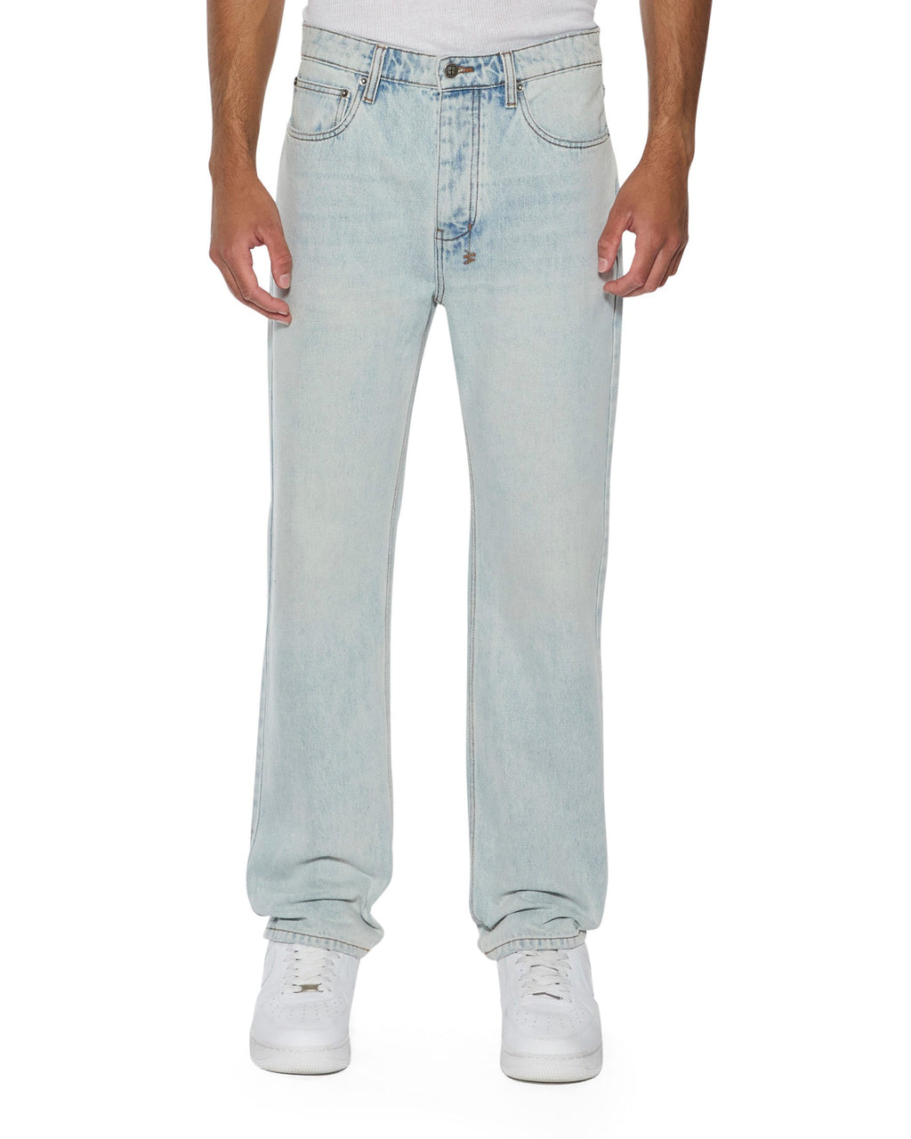 Mens Hazlow Frost Blue Straight Denim Jeans - Denim