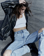 Womens Playback Authentik Trashed Straight Denim Jeans - Denim