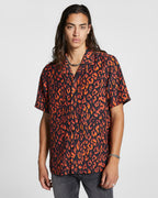 Mens Fire Resort Ss Shirt Orange Regular Shirts - Orange