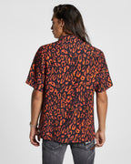 Mens Fire Resort Ss Shirt Orange Regular Shirts - Orange