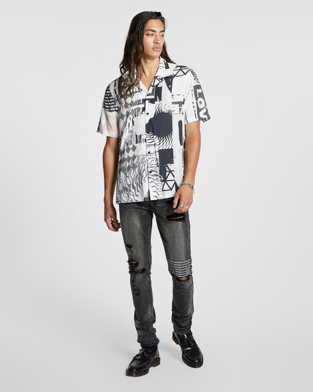 Mens Love Rave Resort Ss Shirt Mult Regular Shirts - Multi Colour