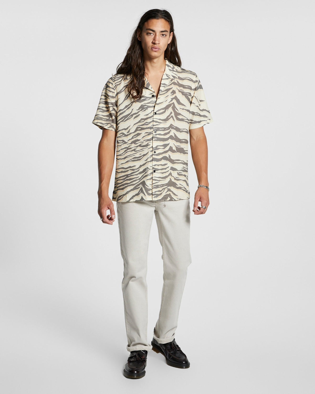 Mens Tigerrr Resort Ss Shirt Multi Regular Shirts - Multi Colour