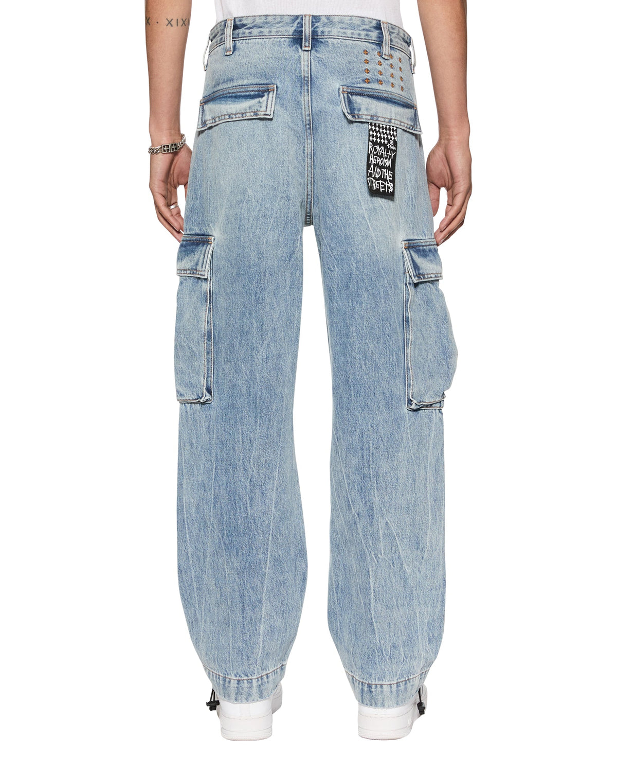 Mens Riot Cargo Pant Rekon Relaxed Pants - Denim