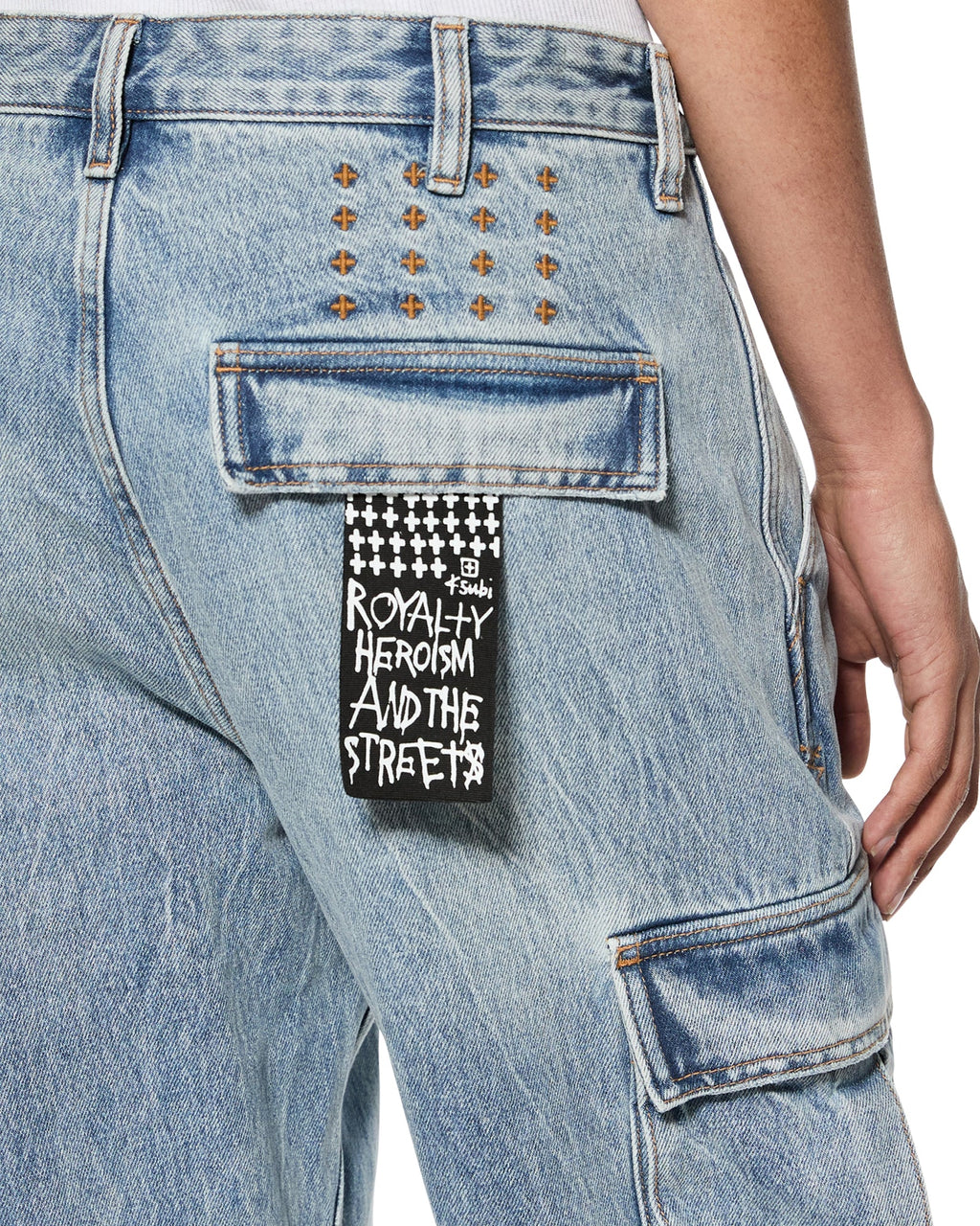 Mens Riot Cargo Pant Rekon Relaxed Pants - Denim