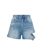 Womens Rise N Hi Kut Out Surge Relaxed Walkshorts - Denim
