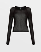 Womens Ultra Knit Top Black Fitted Knitwear - Black