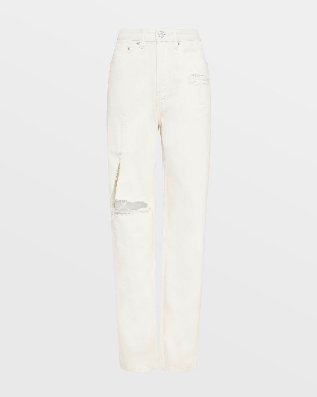Womens Playback Blanc Sliced Straight Denim Jeans - White