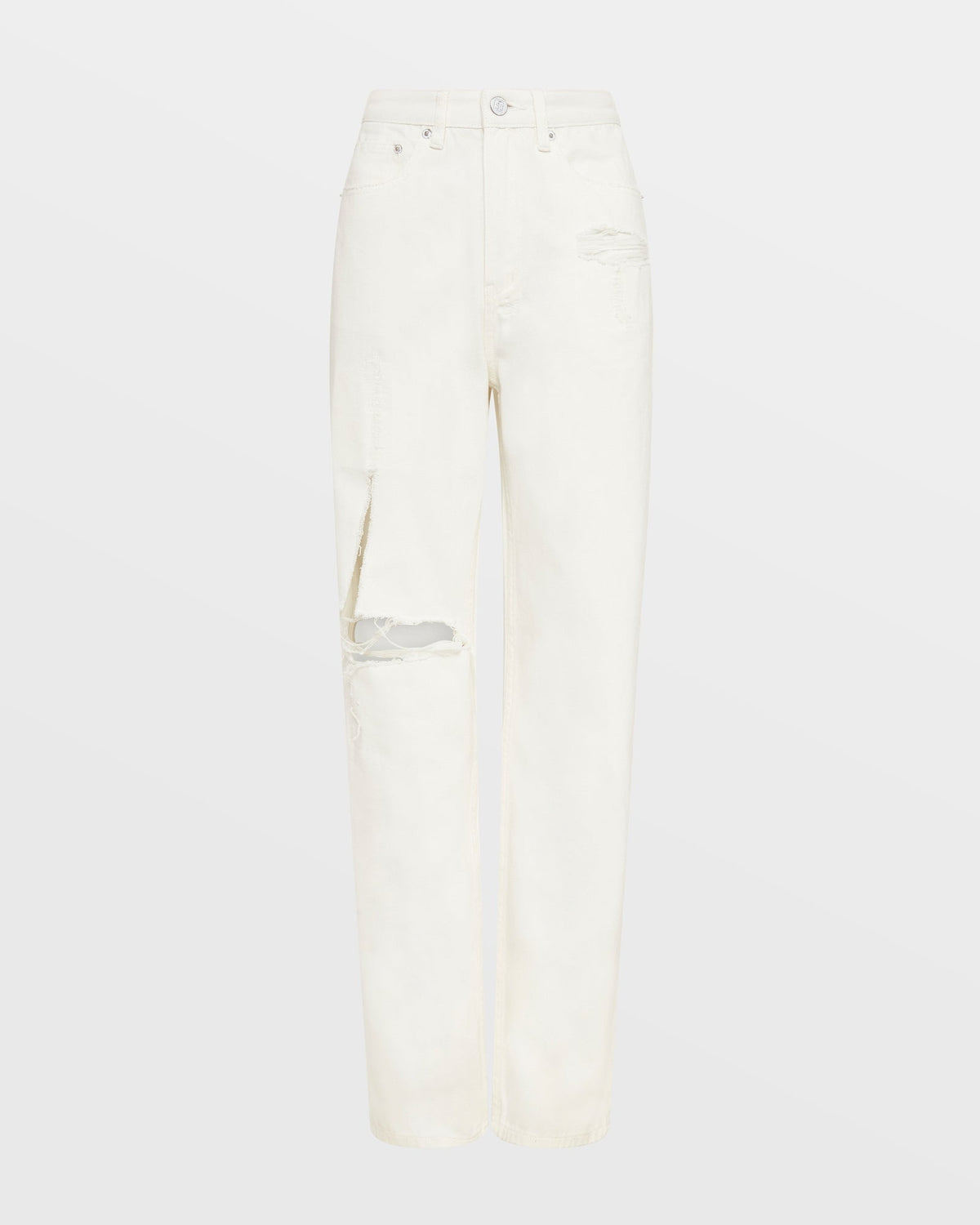 Womens Playback Blanc Sliced Straight Denim Jeans - White