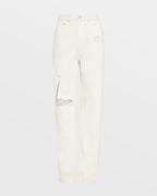 Womens Playback Blanc Sliced Straight Denim Jeans - White