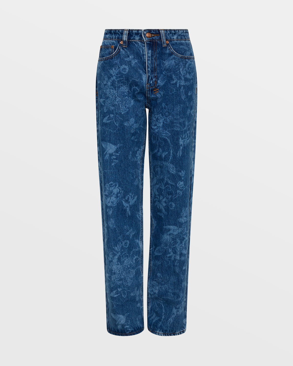 Womens Playback Imprint Straight Denim Jeans - Denim