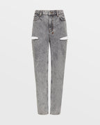 Womens Playback Dime Kut Out Relaxed Denim Jeans - Grey