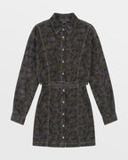 Womens Cutout Shirt Dress Camo Relaxed Dresses - Multi Colour