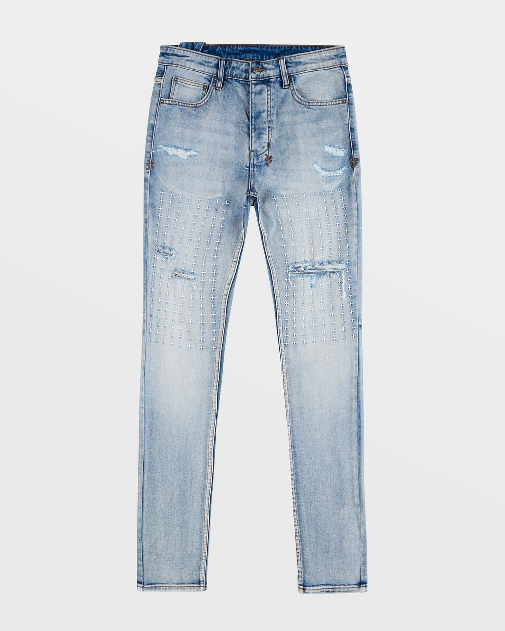 Mens Chitch Enjoy Trashed Slim Denim Jeans - Denim