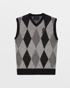Mens Old Dollar Vest Grey Regular Knitwear - Grey