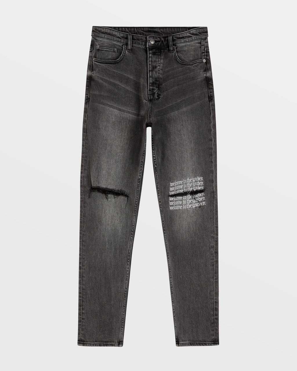 Mens Wolfgang Rose Garden Tapered Denim Jeans - Black