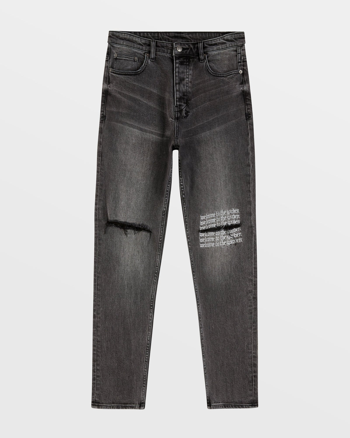 Mens Wolfgang Rose Garden Tapered Denim Jeans - Black