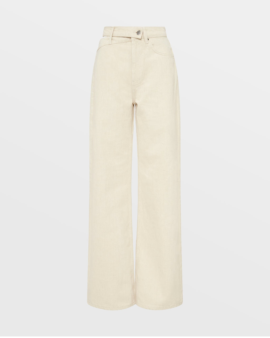 Womens Strider Dettached Jean Ecru Wide Denim Jeans - White