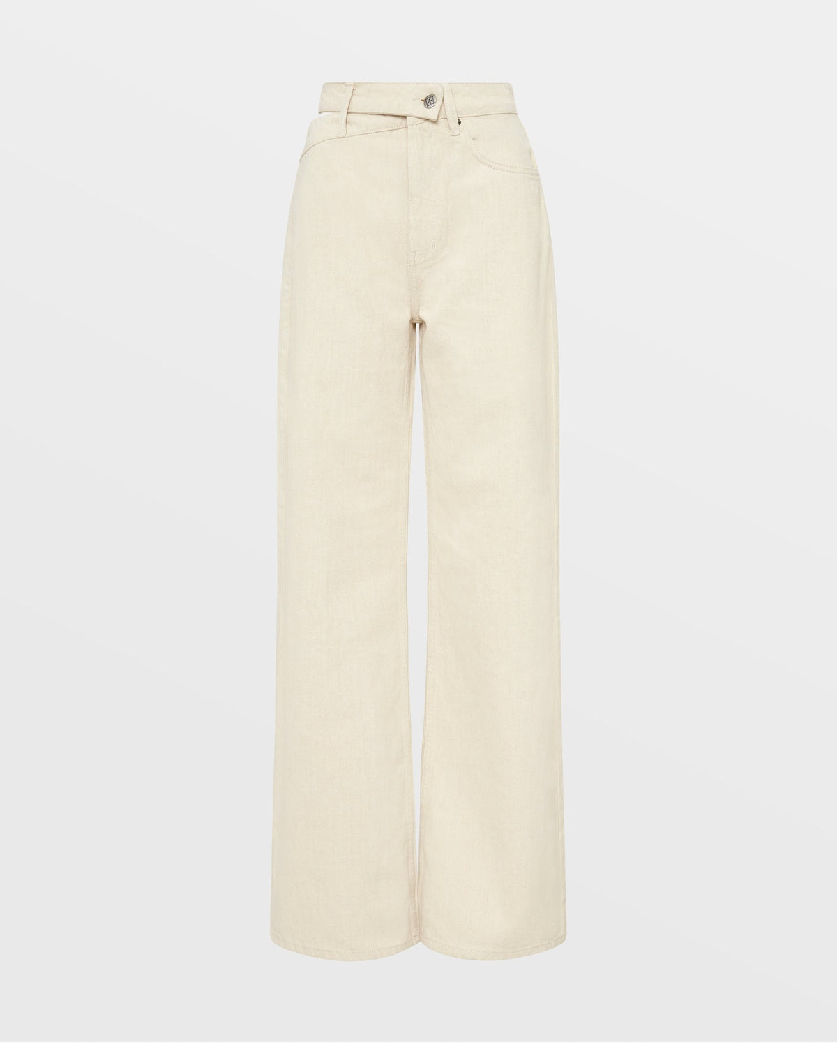 Womens Strider Dettached Jean Ecru Wide Denim Jeans - White