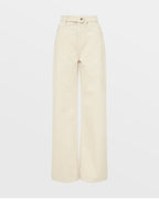Womens Strider Dettached Jean Ecru Wide Denim Jeans - White