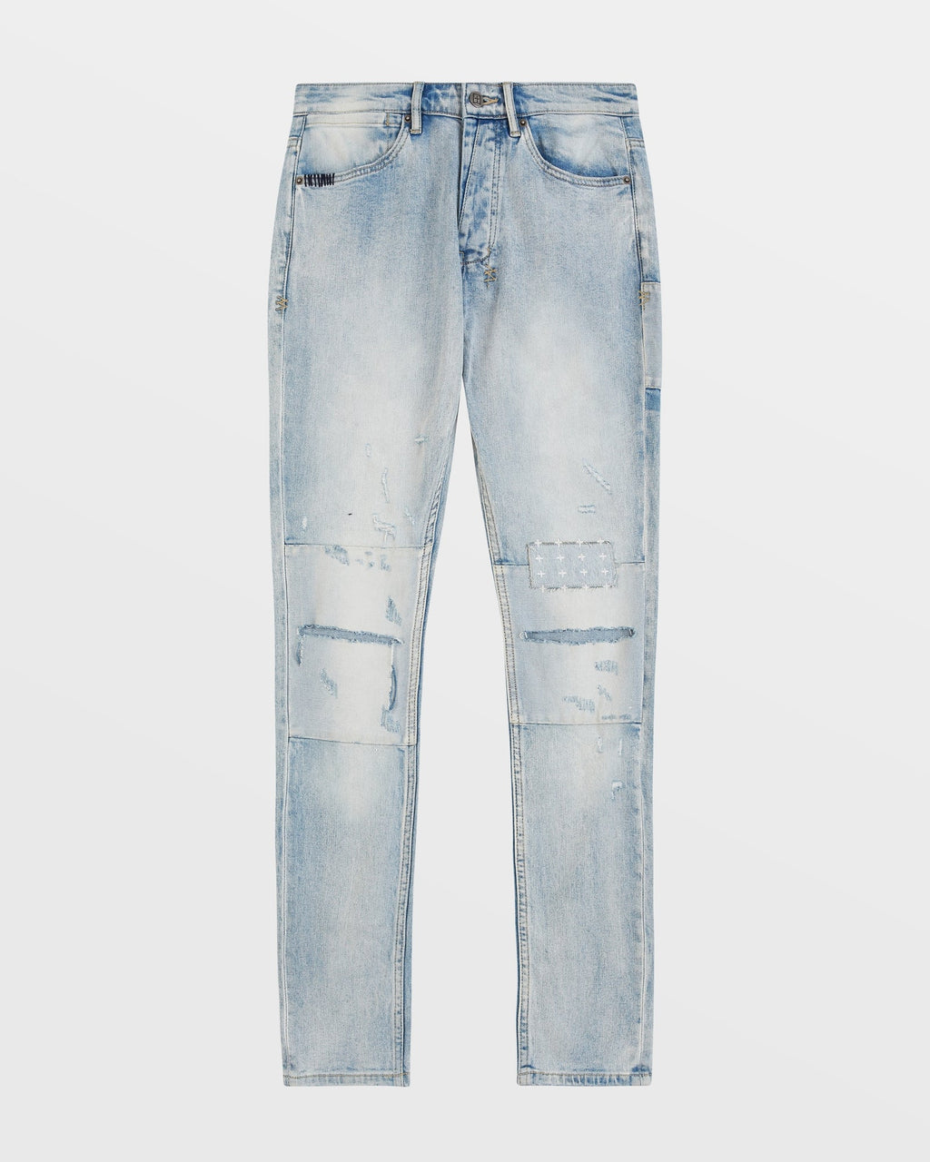 Mens Van Winkle 2 Tone Skinny Denim Jeans - Denim