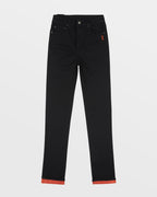 Mens Chitch Roll Up Orange Slim Denim Jeans - Black