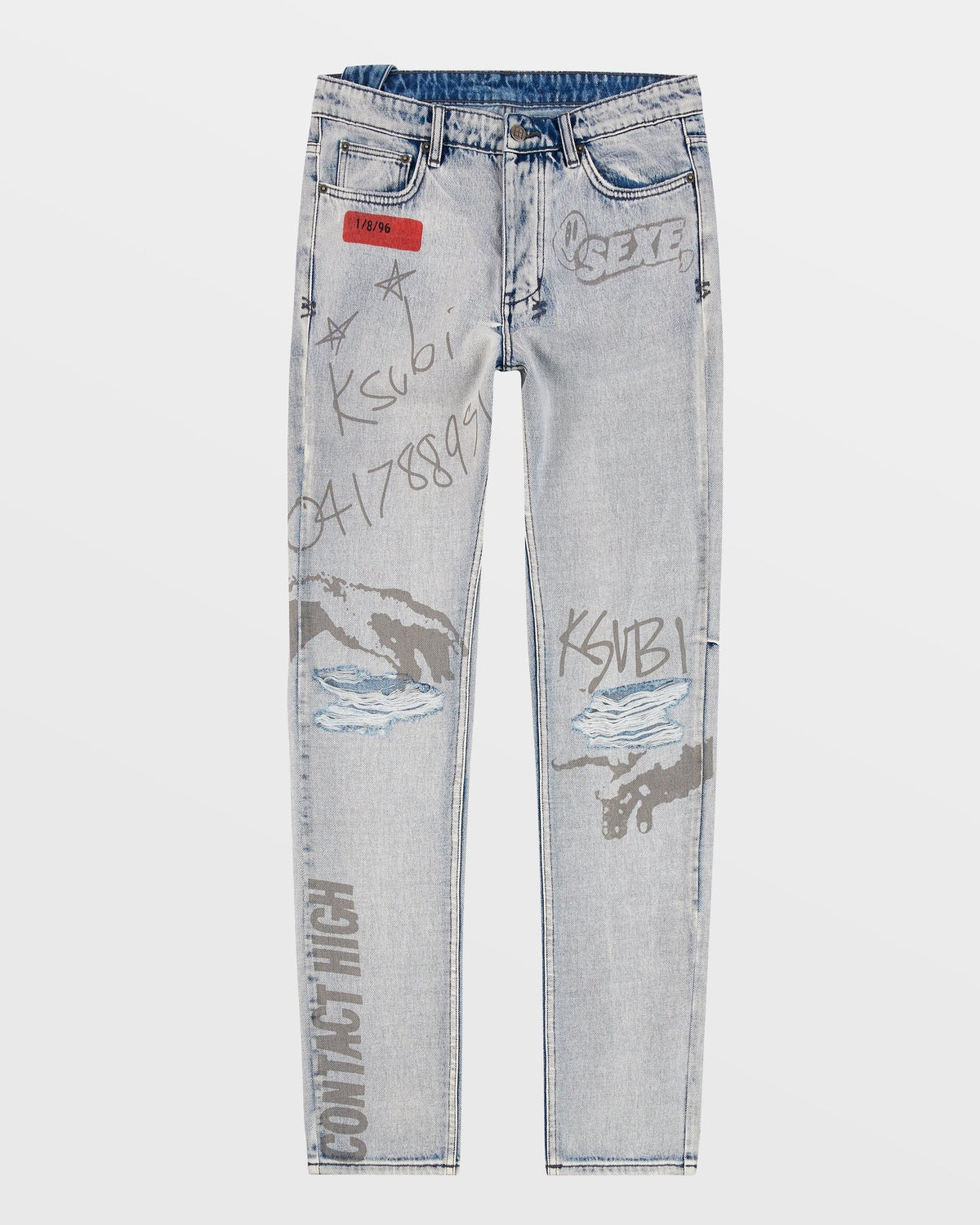 Mens Chitch Flyer Trashed Slim Denim Jeans - Denim