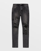 Mens Van Winkle Mash Up Skinny Denim Jeans - Black