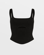 Womens Vertigo Bustier Black Fitted Fashion Tops - Black