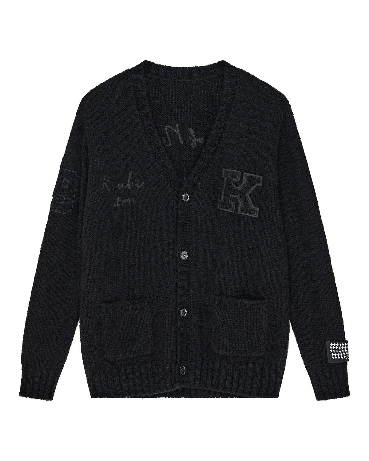 Mens Salud Cardigan Jet Black Regular Knitwear - Black