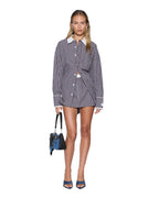 Womens Astra Ls Shirt White Plaid Oversized Shirts - Multi Colour