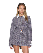Womens Astra Ls Shirt White Plaid Oversized Shirts - Multi Colour