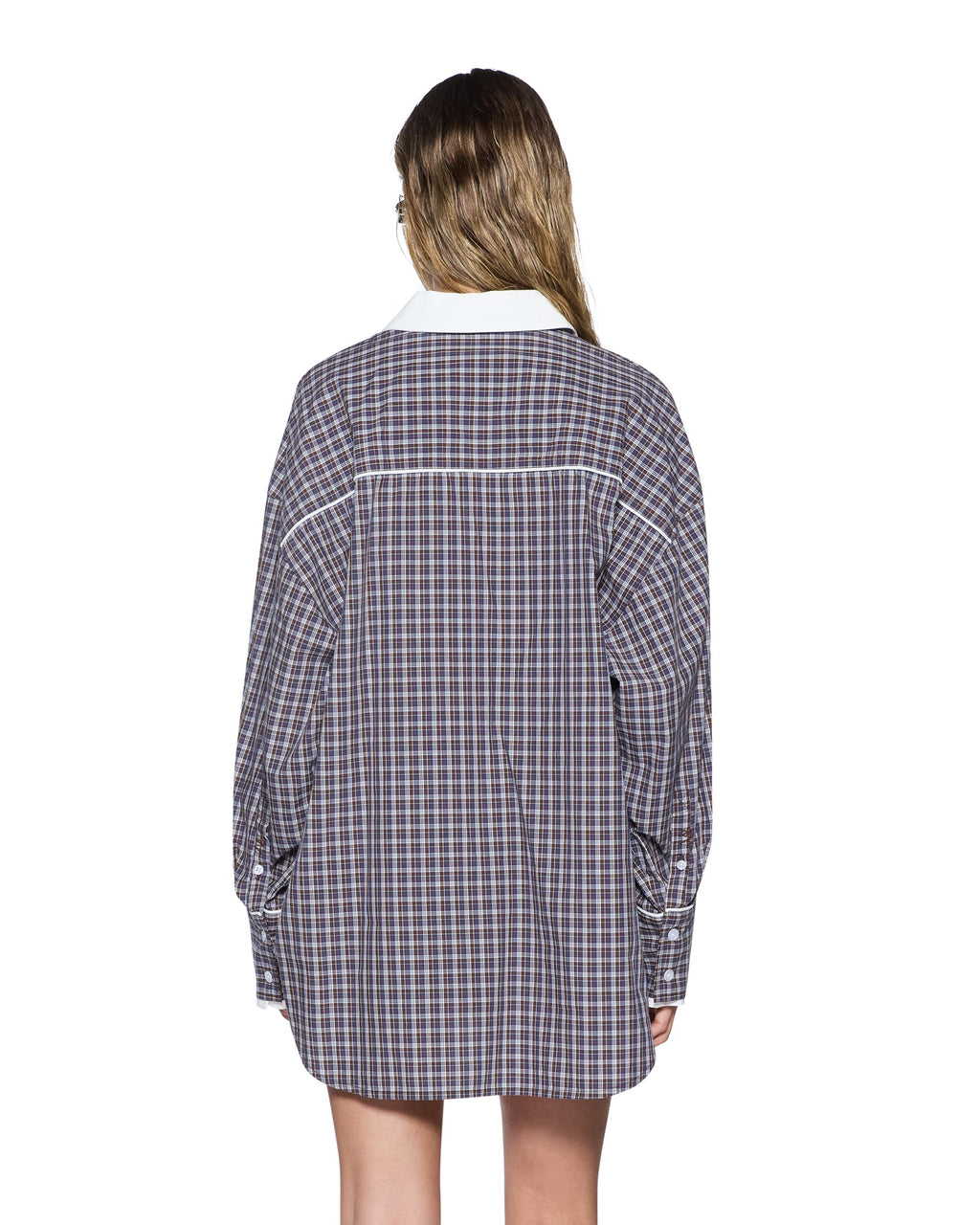 Womens Astra Ls Shirt White Plaid Oversized Shirts - Multi Colour