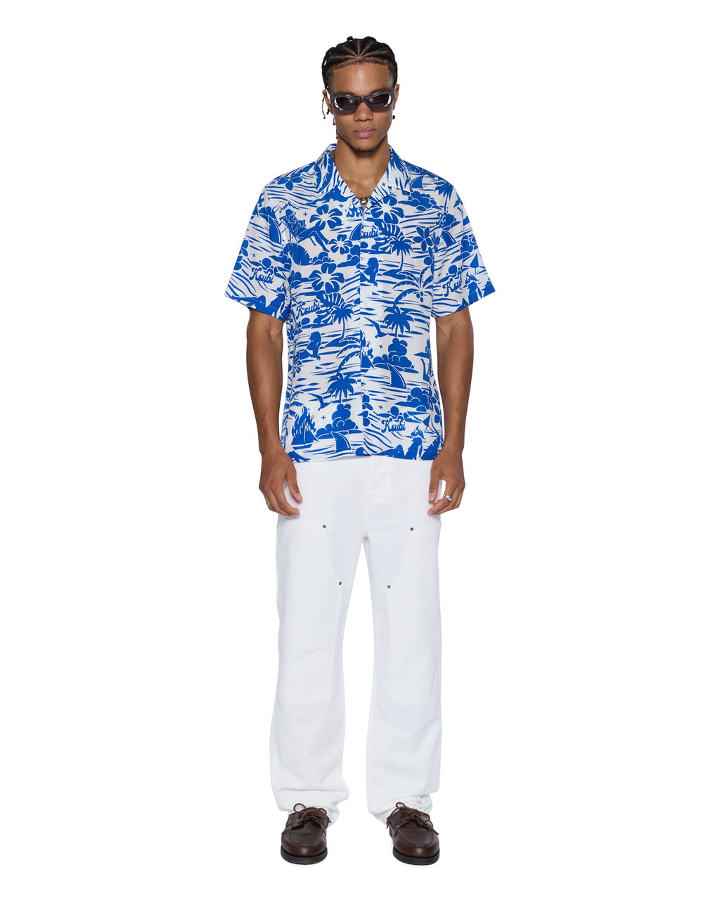 Mens Lagoon Ss Resort Shirt Blue Regular Shirts - Blue