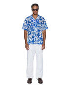 Mens Lagoon Ss Resort Shirt Blue Regular Shirts - Blue
