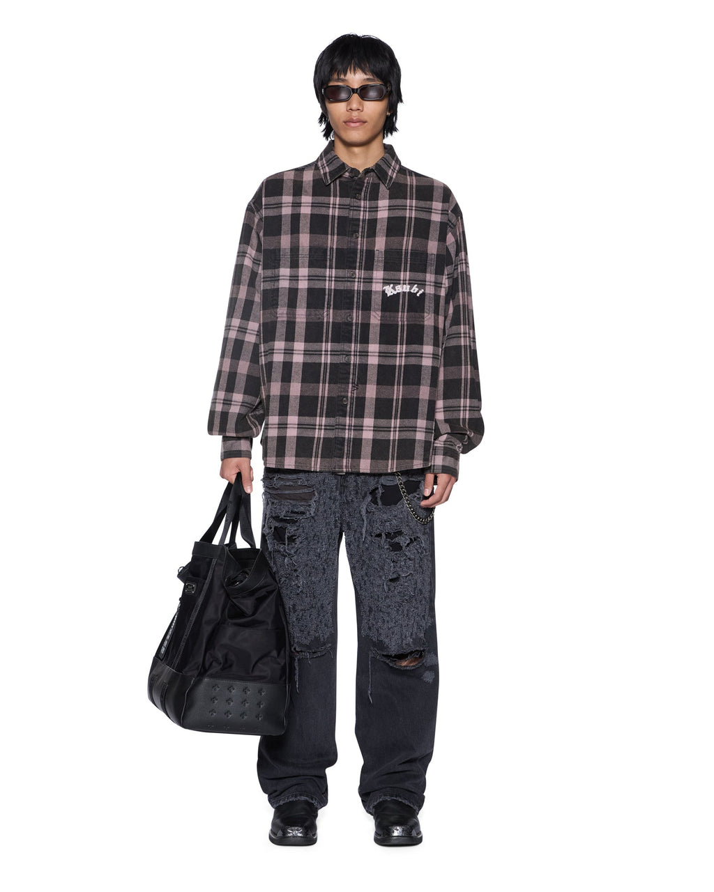 Mens Vulture Flannel Ls Shirt Plum Regular Shirts - Multi Colour