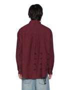 Mens Anti Ls Shirt Ox Regular Shirts - Burgundy