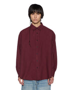Mens Anti Ls Shirt Ox Regular Shirts - Burgundy