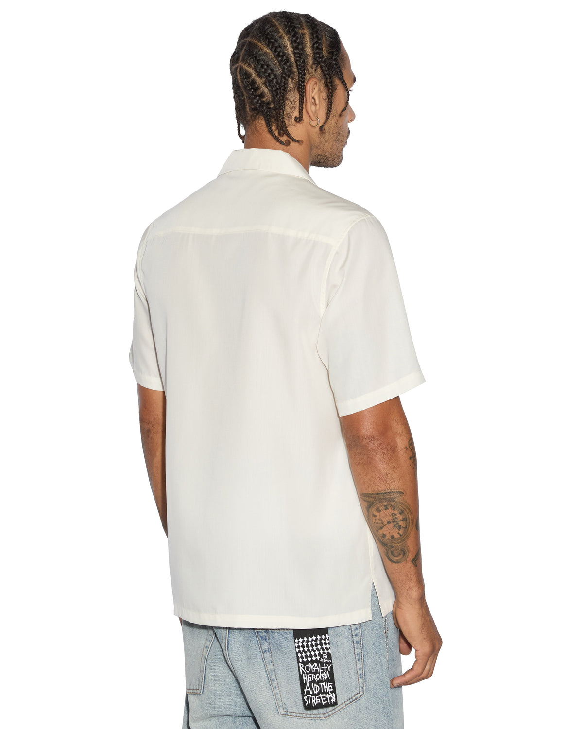 Mens Angelik Resort Ss Shirt White Regular Shirts - White