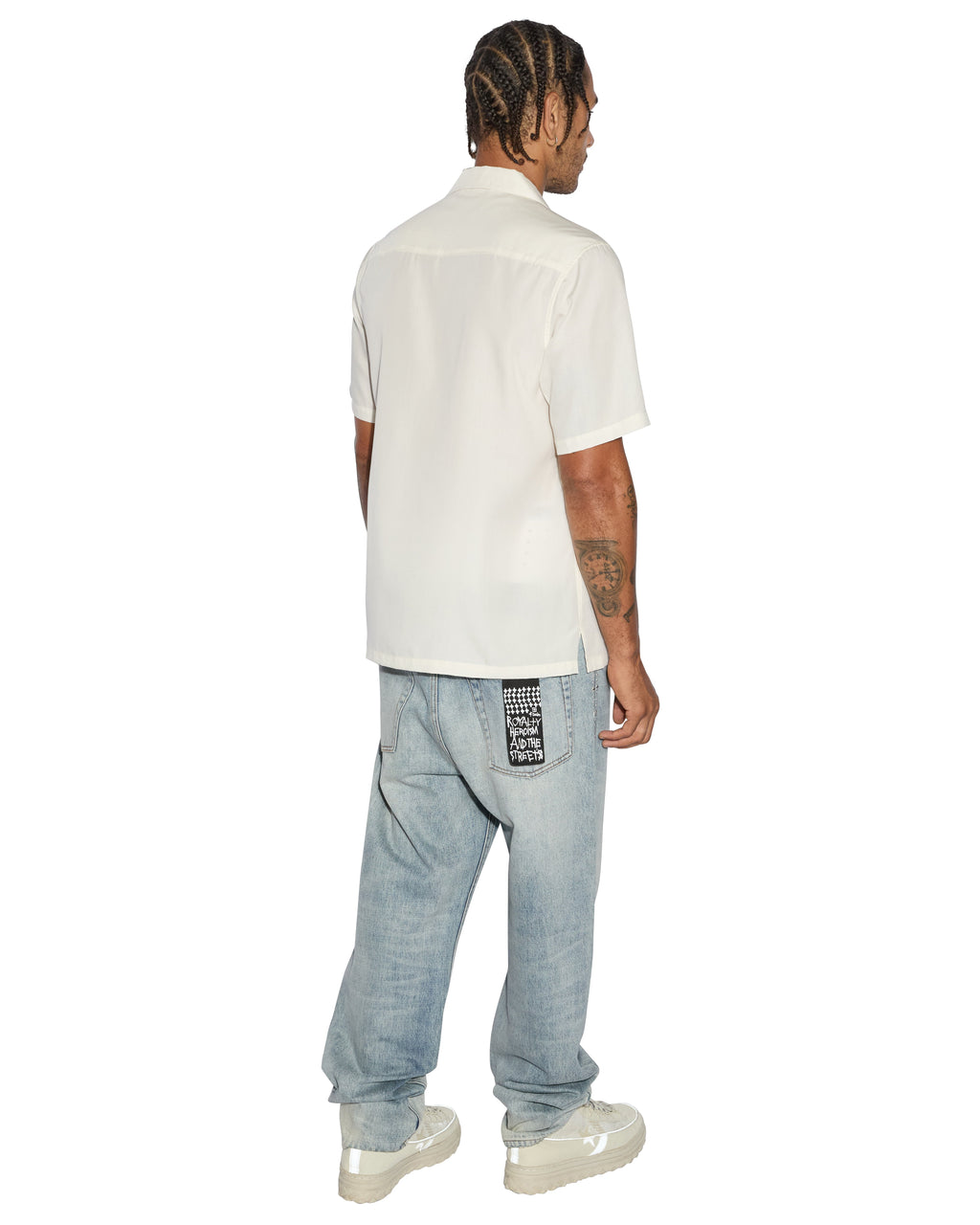 Mens Angelik Resort Ss Shirt White Regular Shirts - White