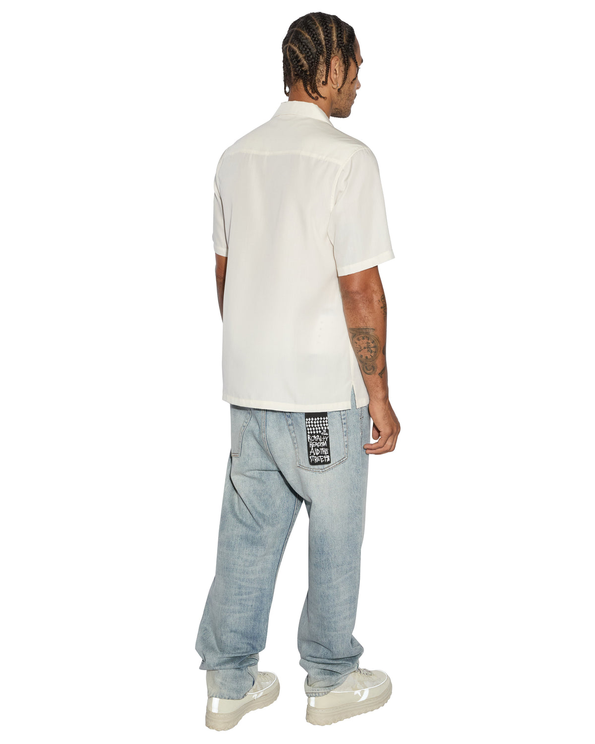 Mens Angelik Resort Ss Shirt White Regular Shirts - White