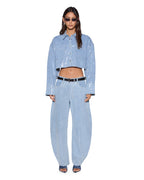 Womens Sequin Balter Ls Shirt Spirit Spark Cropped Shirts - Blue