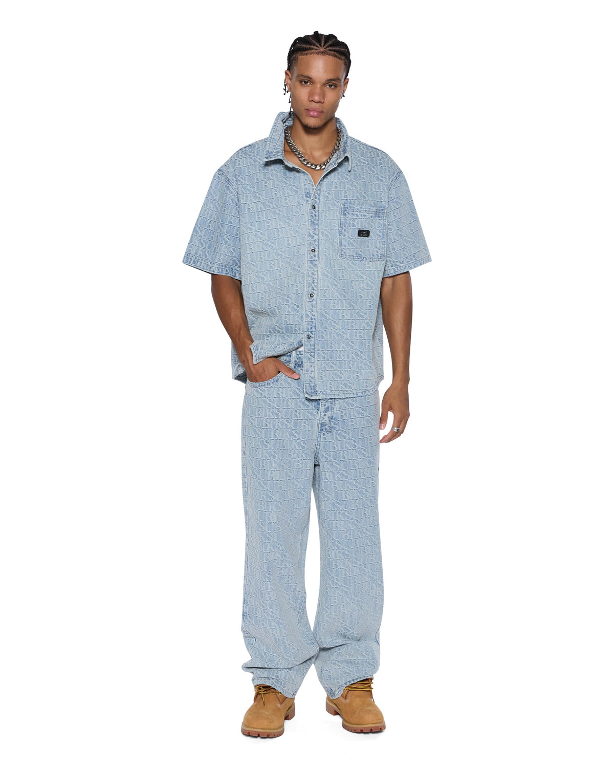 Mens Maxx Tile Baggy Denim Jeans - Denim
