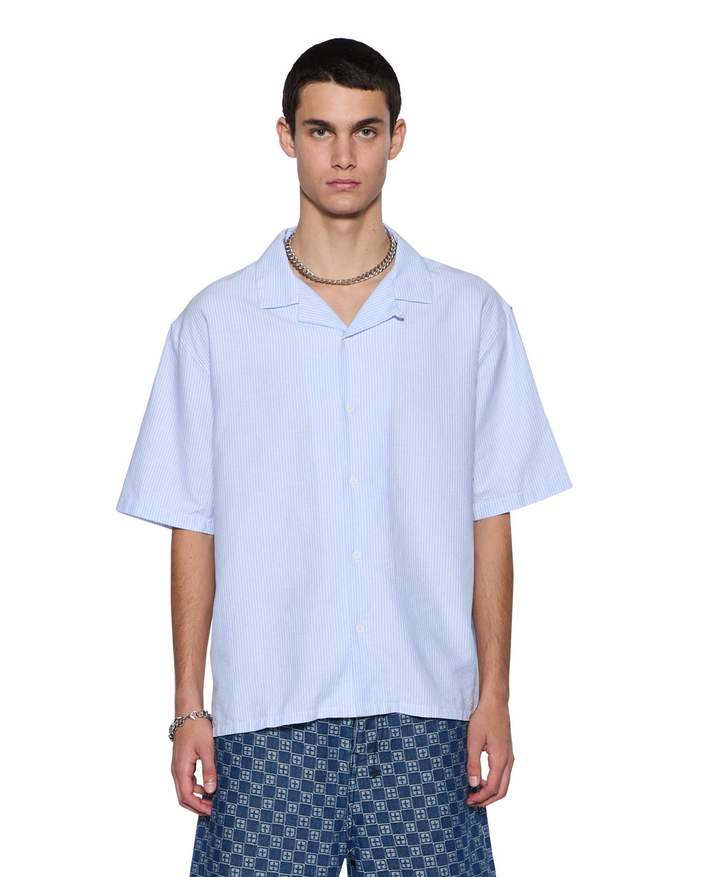 Mens Caring Diner Ss Shirt Tru Stripe Regular Shirts - Multi Colour