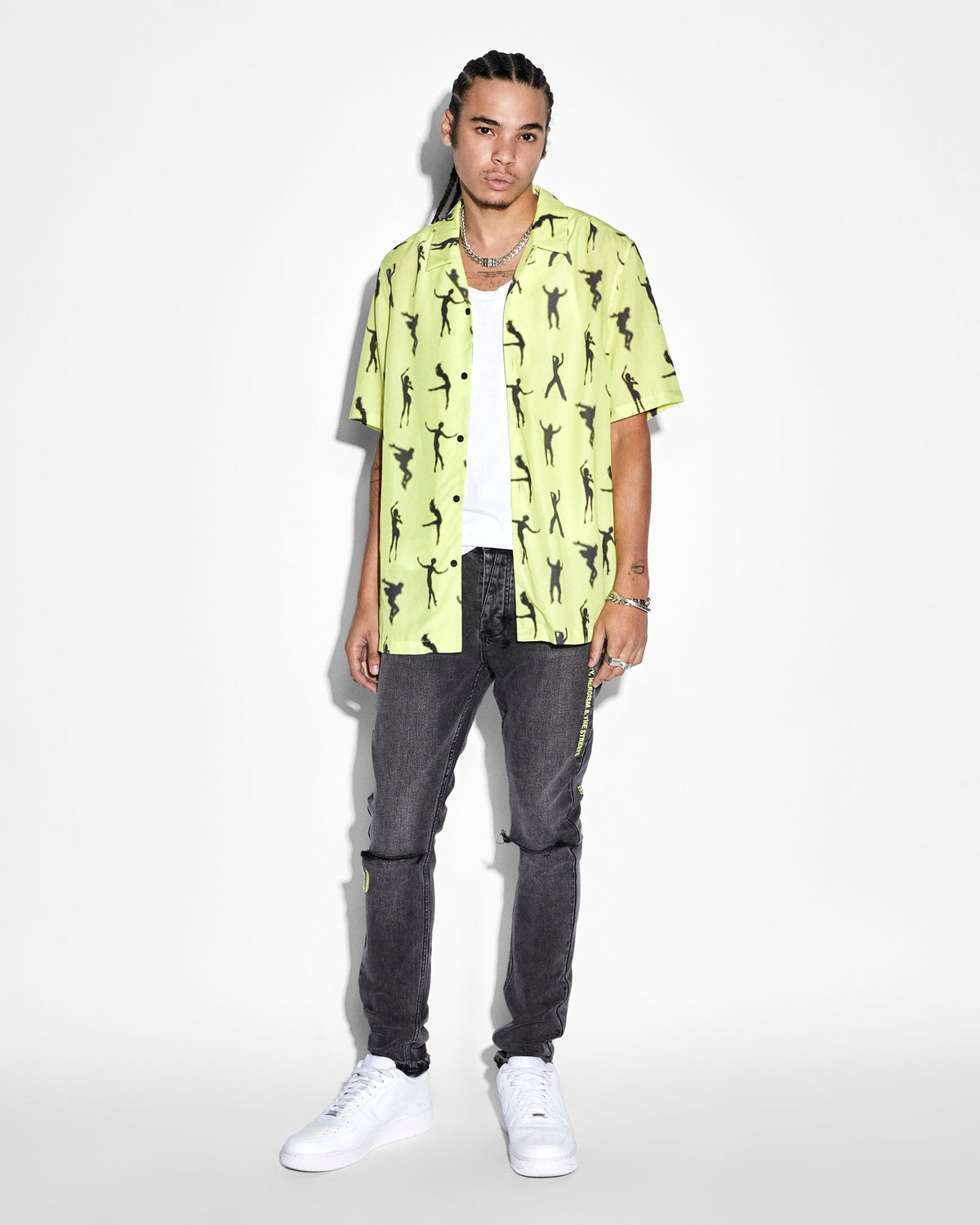 Mens Dance Klass Resort Ss Shirt Daylite Regular Shirts - Green