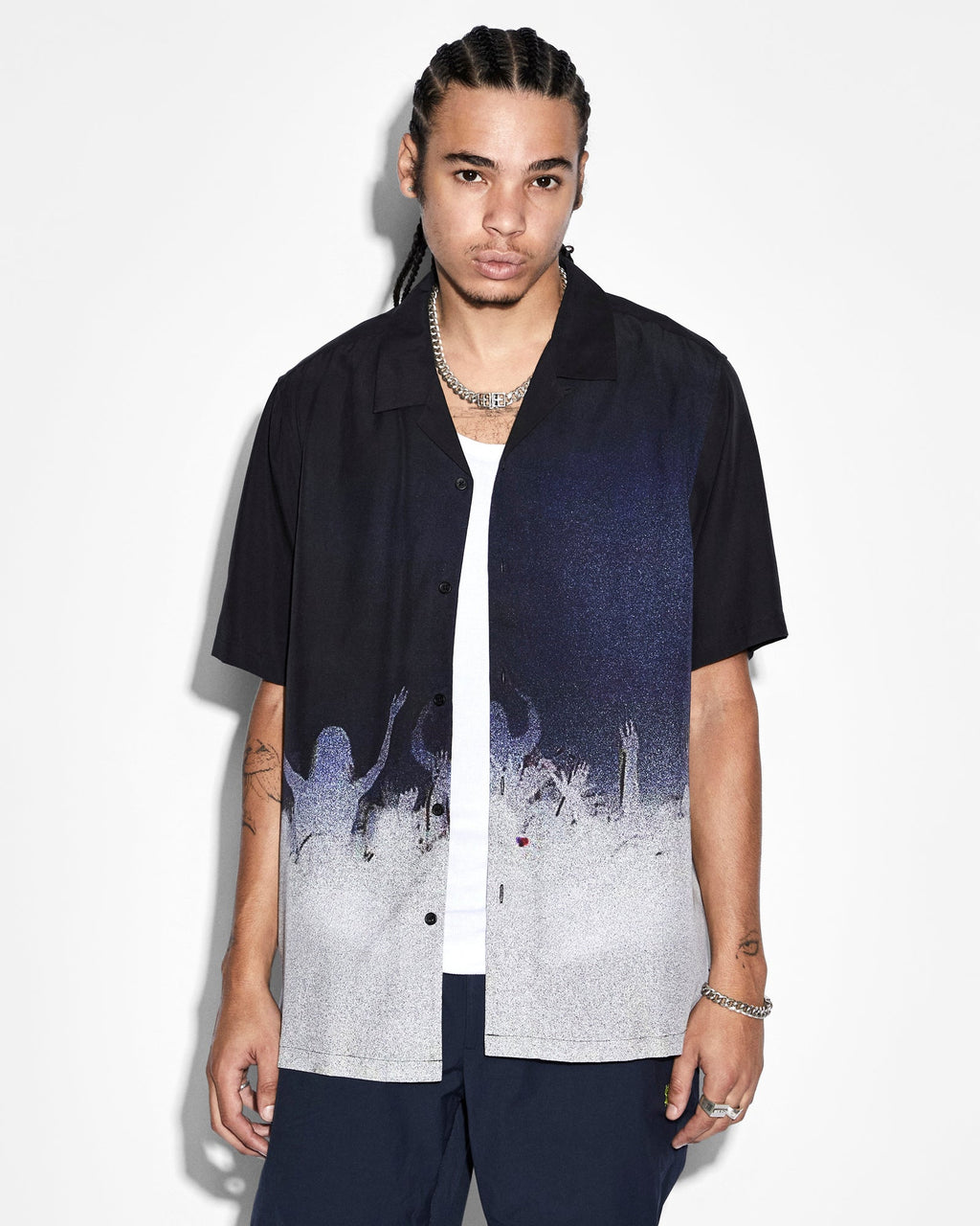 Mens Dance Klass Resort Ss Shirt Multi Regular Shirts - Multi Colour