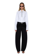 Womens Dare Open Back Ls Shirt White Fitted Shirts - White