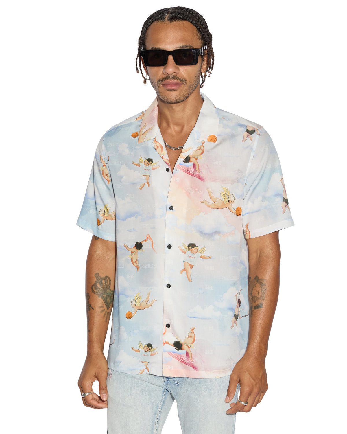 Mens Dreamers Resort Ss Shirt Multi Regular Shirts - Multi Colour