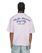 Mens Effect Diner Ss Shirt Quartz Stripe Regular Shirts - Pink