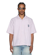 Mens Effect Diner Ss Shirt Quartz Stripe Regular Shirts - Pink